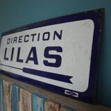 Plaque émaillée du métro parisien direction Lilas