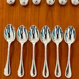 Christofle crossed ribbons, cutlery set for 6 people in new condition, 24 pieces.