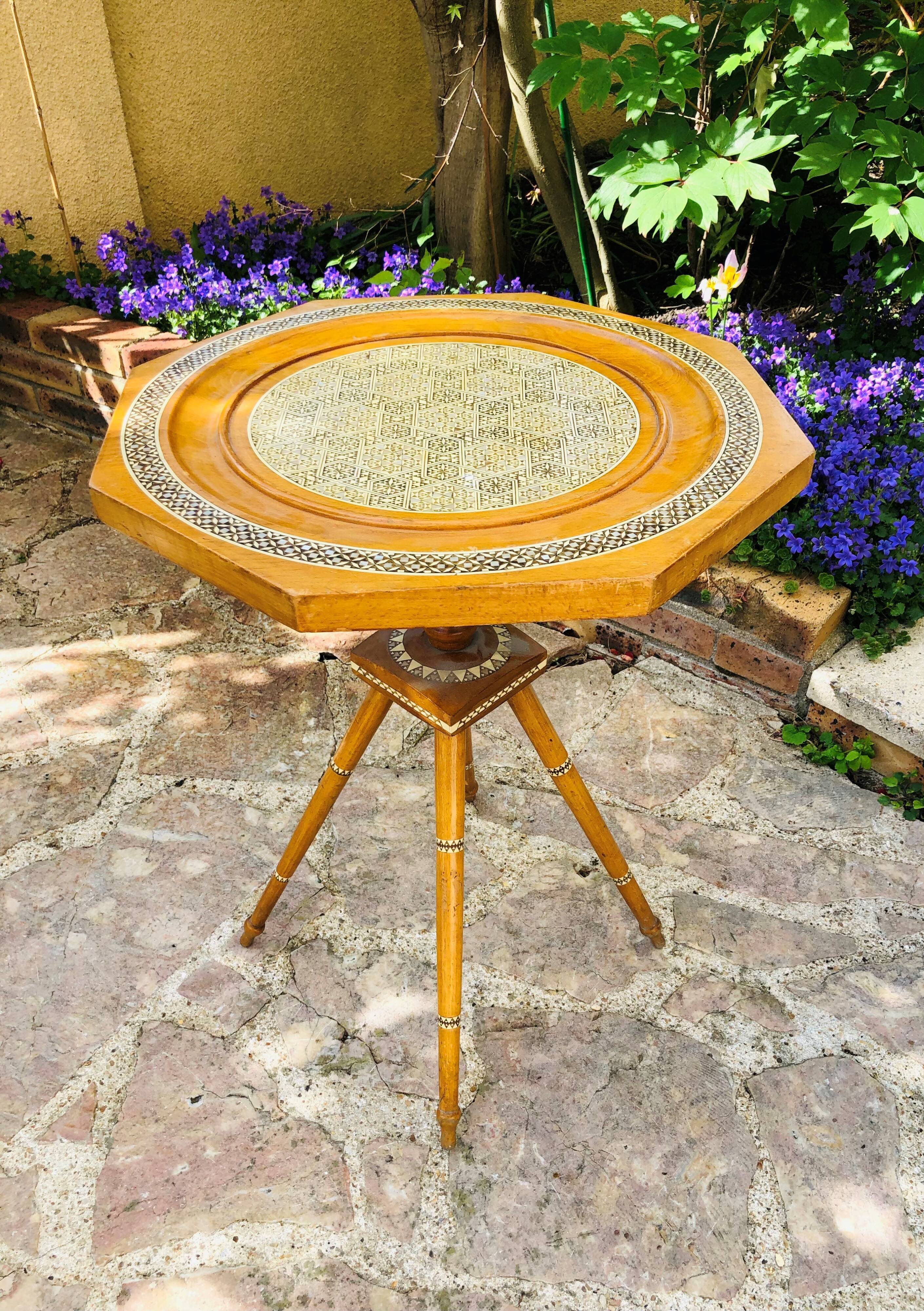 Side table - oriental pedestal table