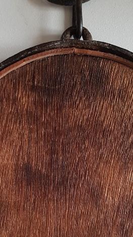 Round wrought iron mirror in the 1950s - 21cm