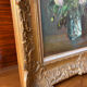 Large painting by Victor Zolnierowicz, peonies, oil on canvas, frame year