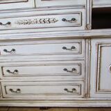 Bookcase rechampi off-white, Louis XVI style