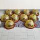 Set of 10 vintage 1960s glass shade lamps with grape decoration