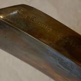 Gilt brass console table with glass top by Jacques Quinet