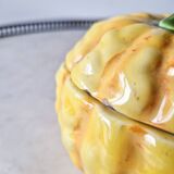 Sarreguemines majolica pumpkin jam pot 1930