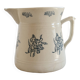 Large antique Saint-Uze pitcher / steel clay terrine Saint-Uze floral pattern
