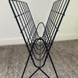 Vintage wired metal magazine rack