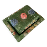Antique butter dish in slip