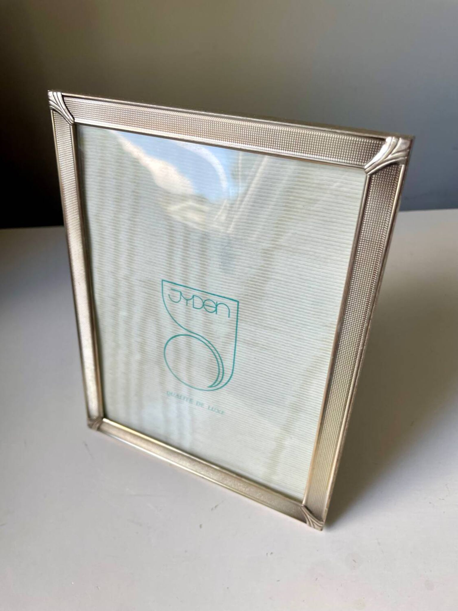 Art deco silver colored   frame 28.5 cm x 14.5 cm  convex glass