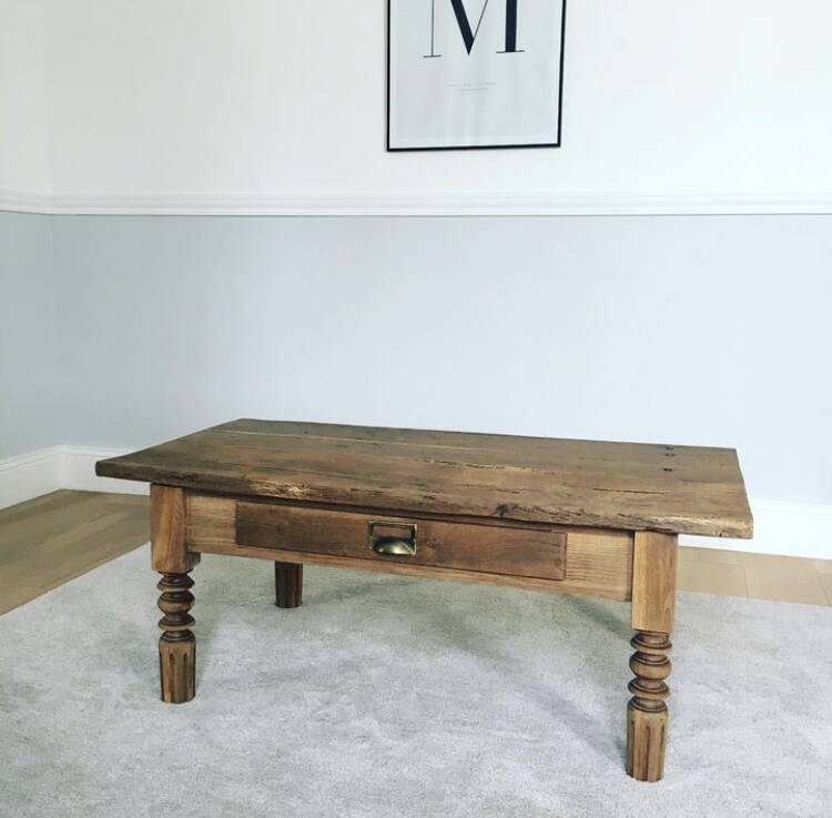 Vintage solid wood coffee table