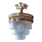 Art deco frosted glass chandelier circa 1930