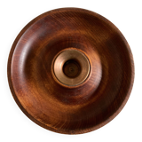 Candle holder in teak and coppery brass Scandinavian mid century modern