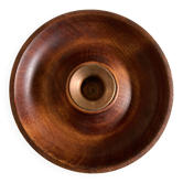 Candle holder in teak and coppery brass Scandinavian mid century modern
