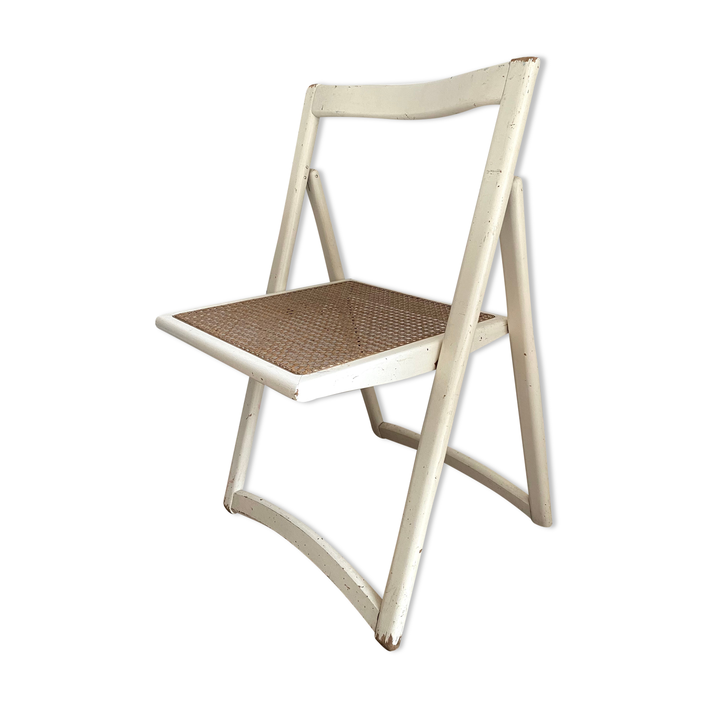 Vintage caned folding chair