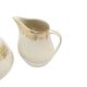 Ewa sugar bowl and creamer, mid-century modern, ivory white porcelain, Poland, 1970s.