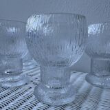 6 Finnish crystal glasses Timo Sarpaneva Kekkerit Ölkky Littala