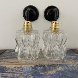 Pair of vintage bubbled glass wall lights