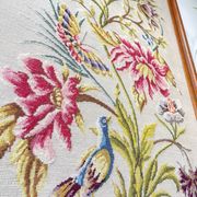 Vintage Floral Canvas Tapestry - Retro Wall Hanging Embroidery