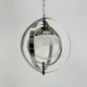 Mid-century glass sphere hanging pendant glass lamp design 1970’s space age Italy