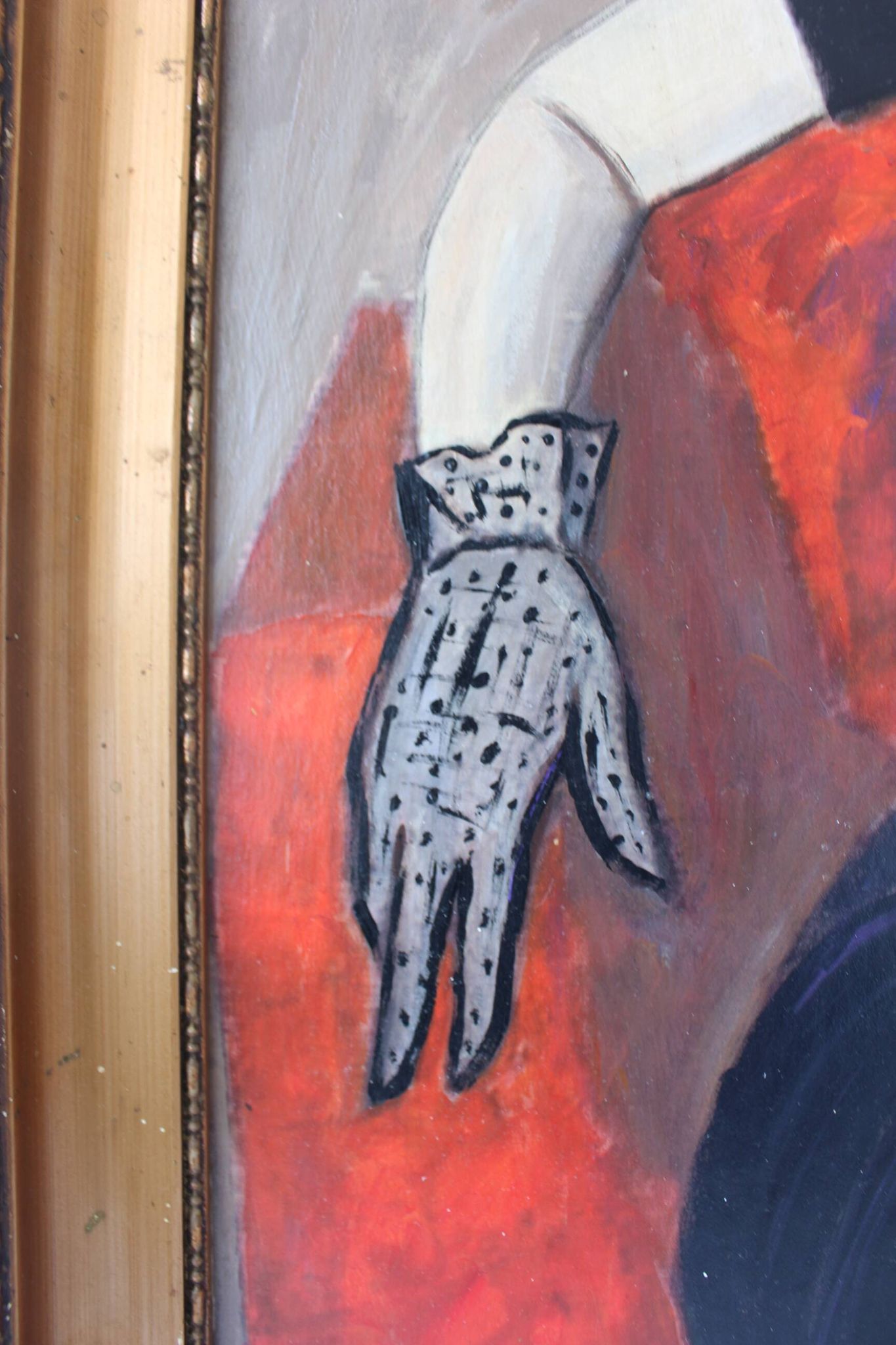 Peinture abstraite de modèle de femme figure moderne antique ancienne vintage 19