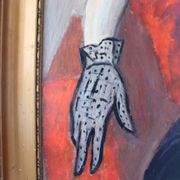 Peinture abstraite de modèle de femme figure moderne antique ancienne vintage 19