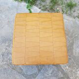 Leather patchwork chuff pouf 1970