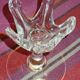 Pair of Whitefriars candlesticks – Crystal 1960 – Mint condition with labels