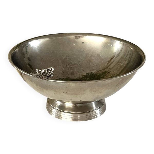 Refroidisseur de Champagne Papillon, Papillon en métal argenté vintage français
