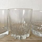 Verres à whisky, verres à eau dépareillés