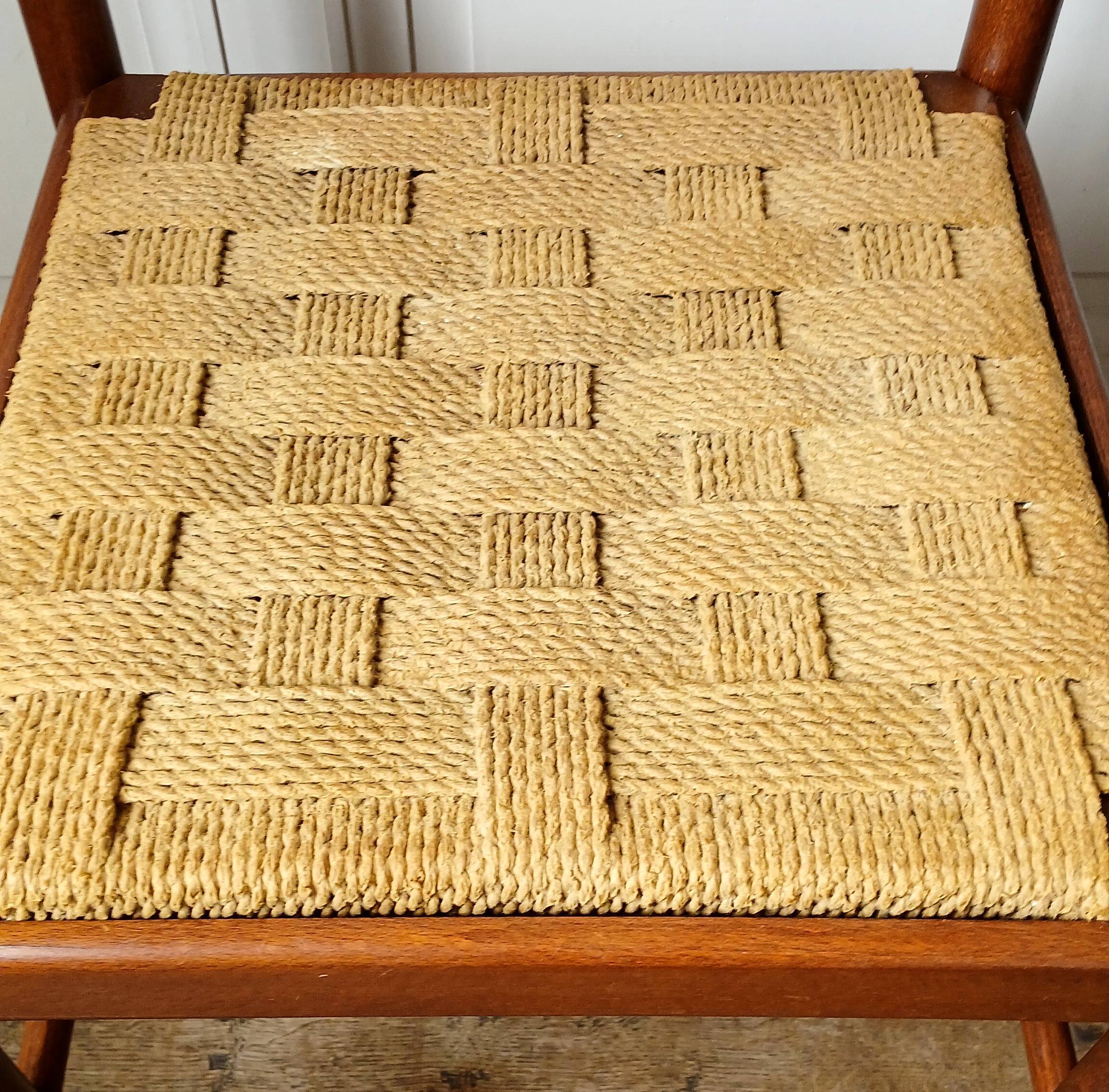 2 "plywood" chairs & braided rope
