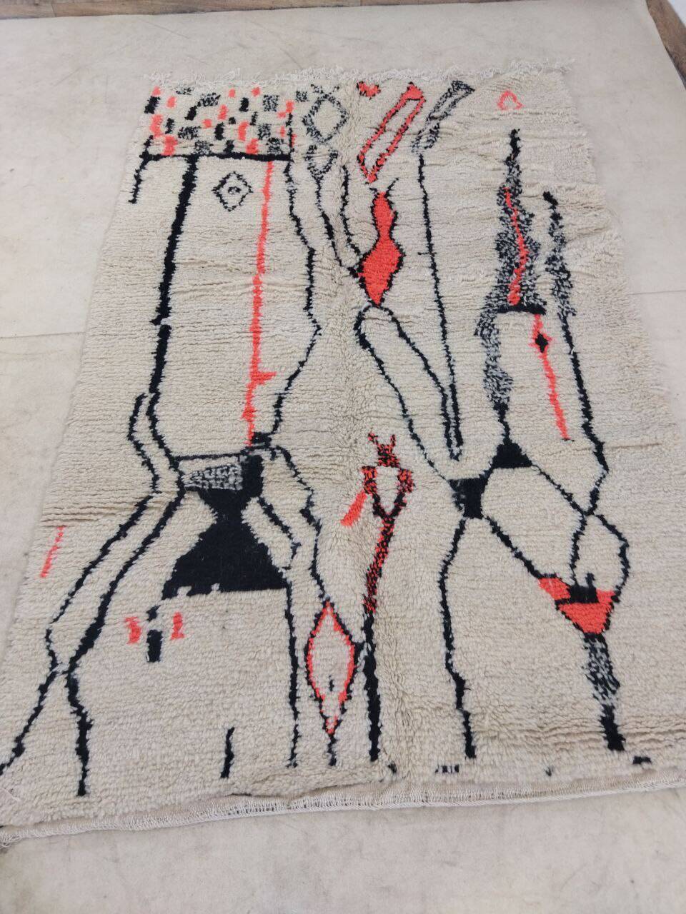 Handmade moroccan berber rug 232 x 145 cm
