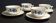 Series of four Orchies earthenware cups with chicory flower decoration
