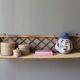Etagere murale vintage rotin