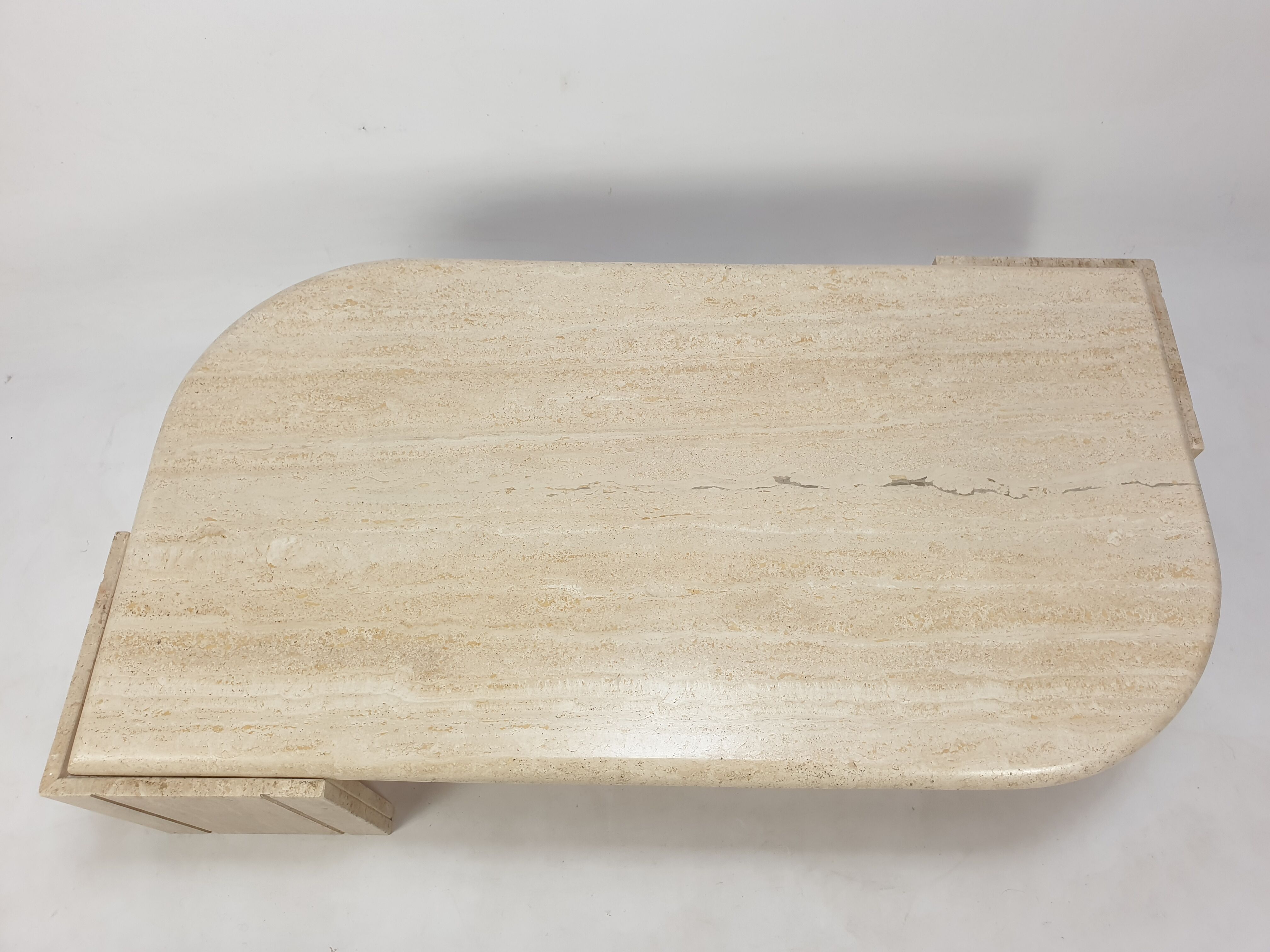 Italian travertine coffee table, 1980s