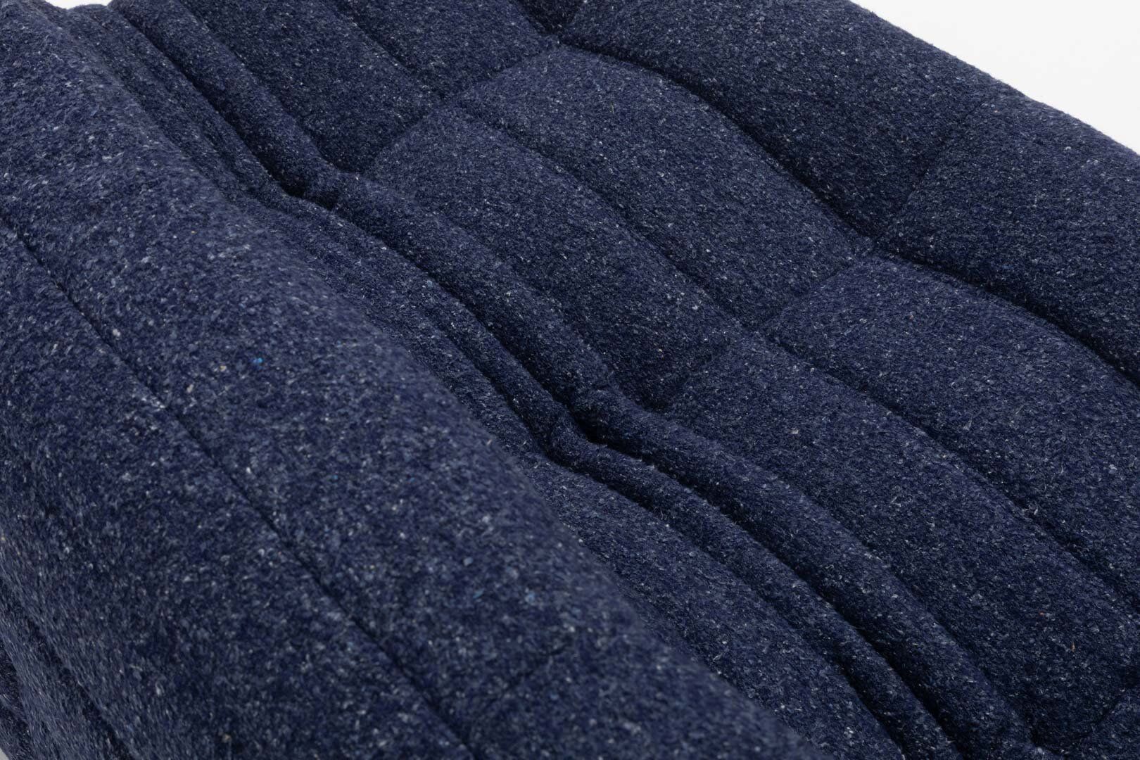 Togo three-seater sofa in dark blue boucle by Michel Ducaroy for Ligne Roset