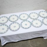 Series of 10 old Terre de Fer plates by L.G. for the earthenware factory of Clairefontaine