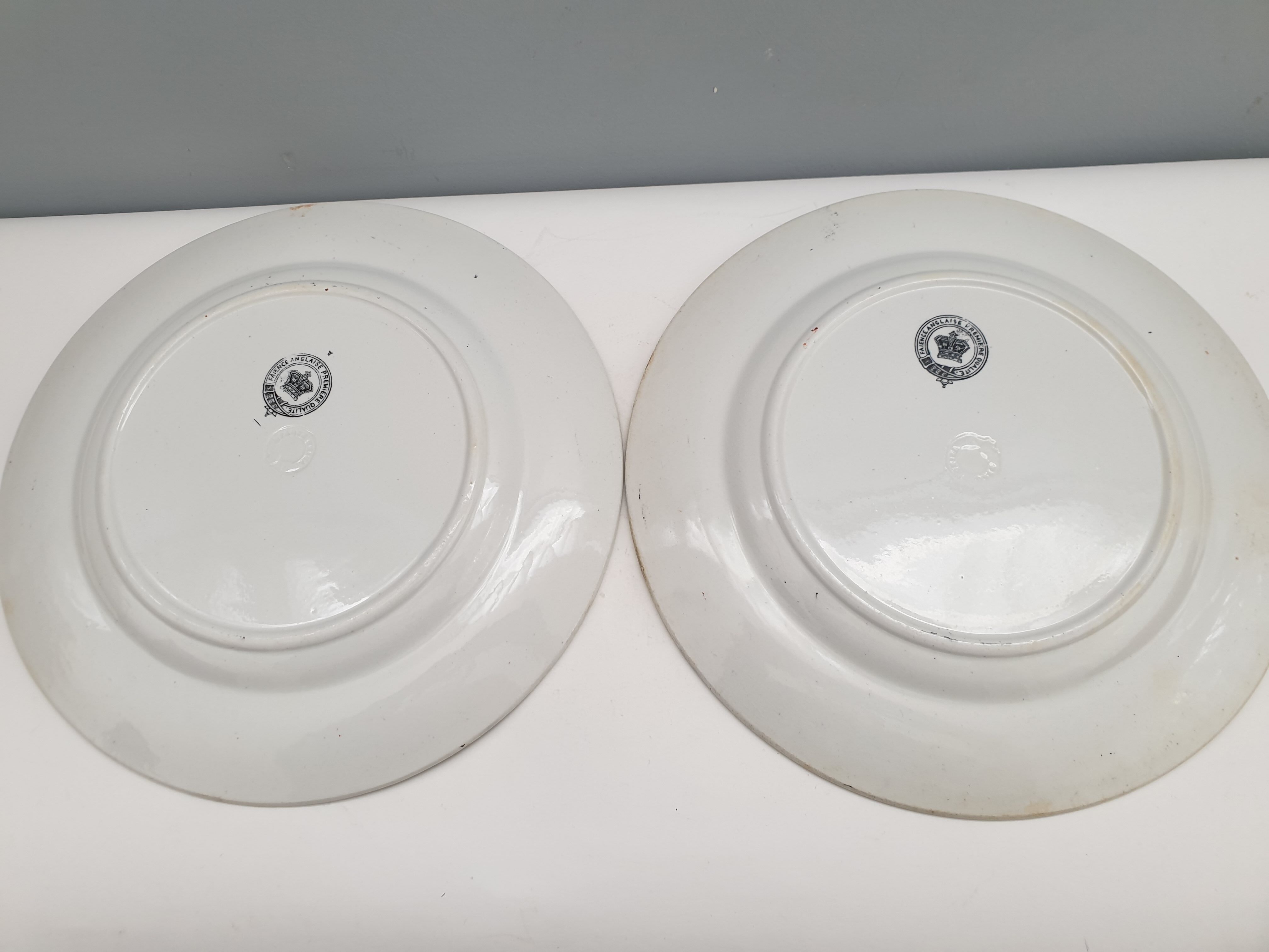 Two vintage plates in English faience