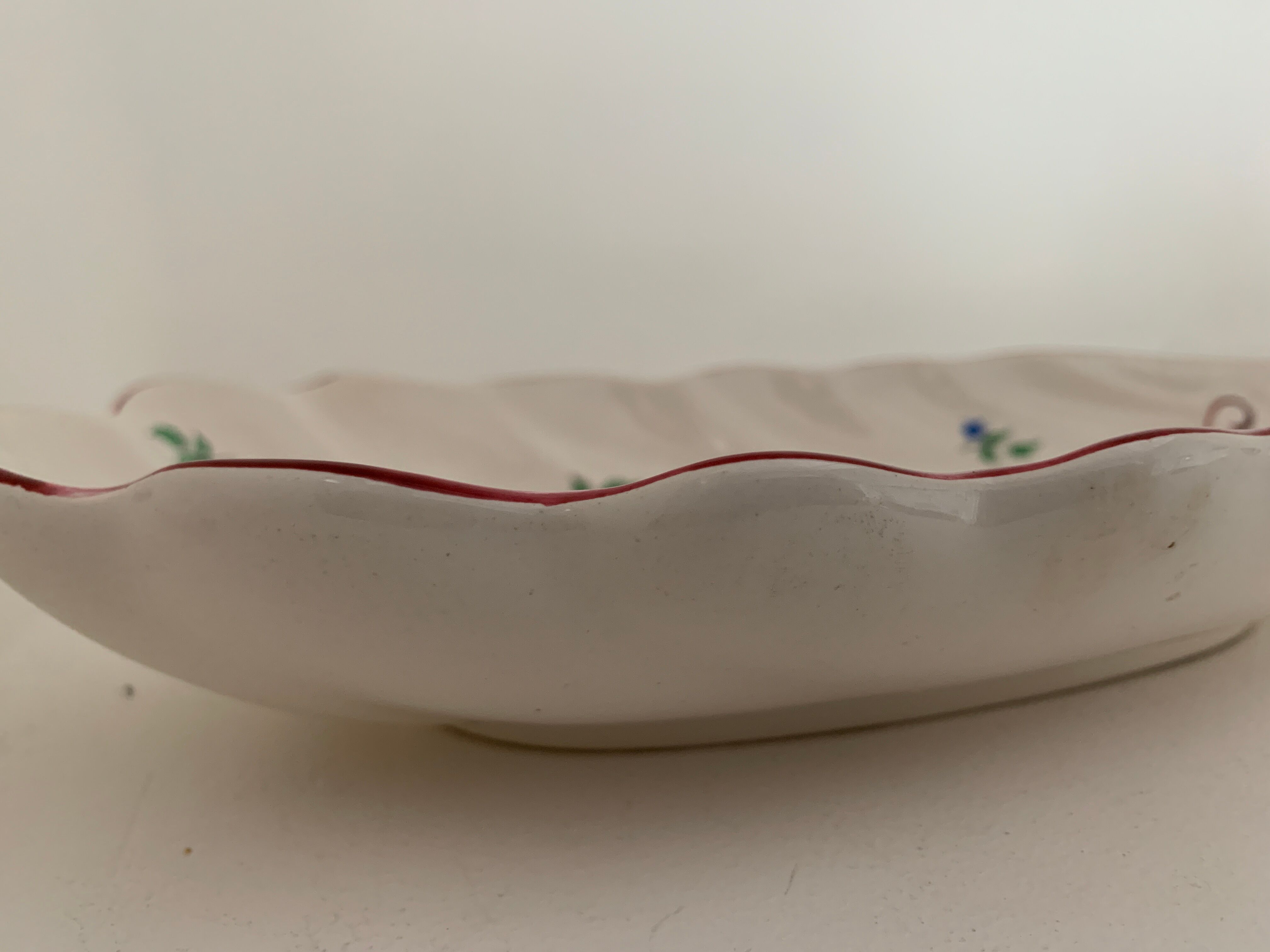 Ravier old earthenware shell KG Lunéville