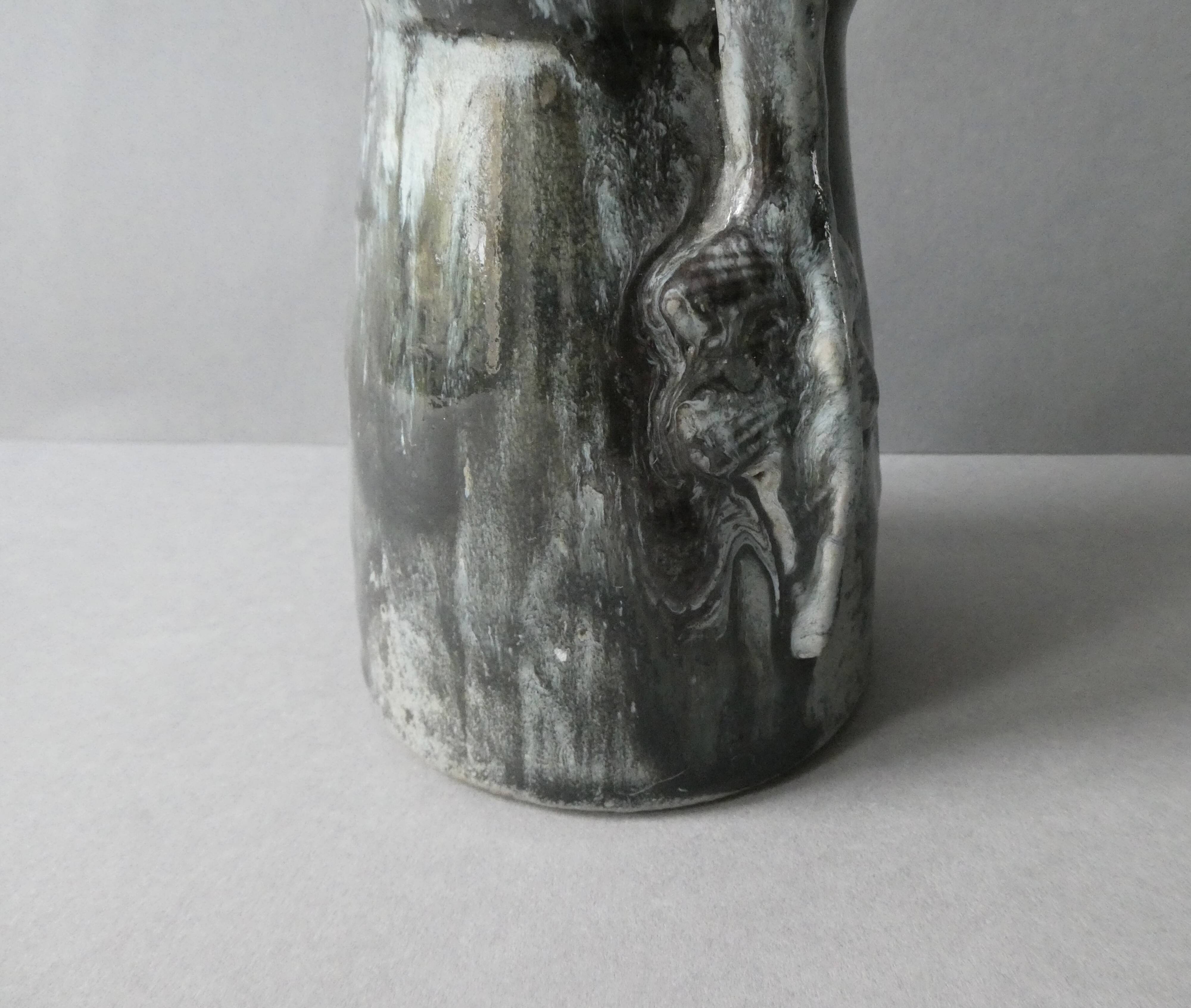 Signed glazed stoneware vase, Georges Max Claudet, Art Nouveau style