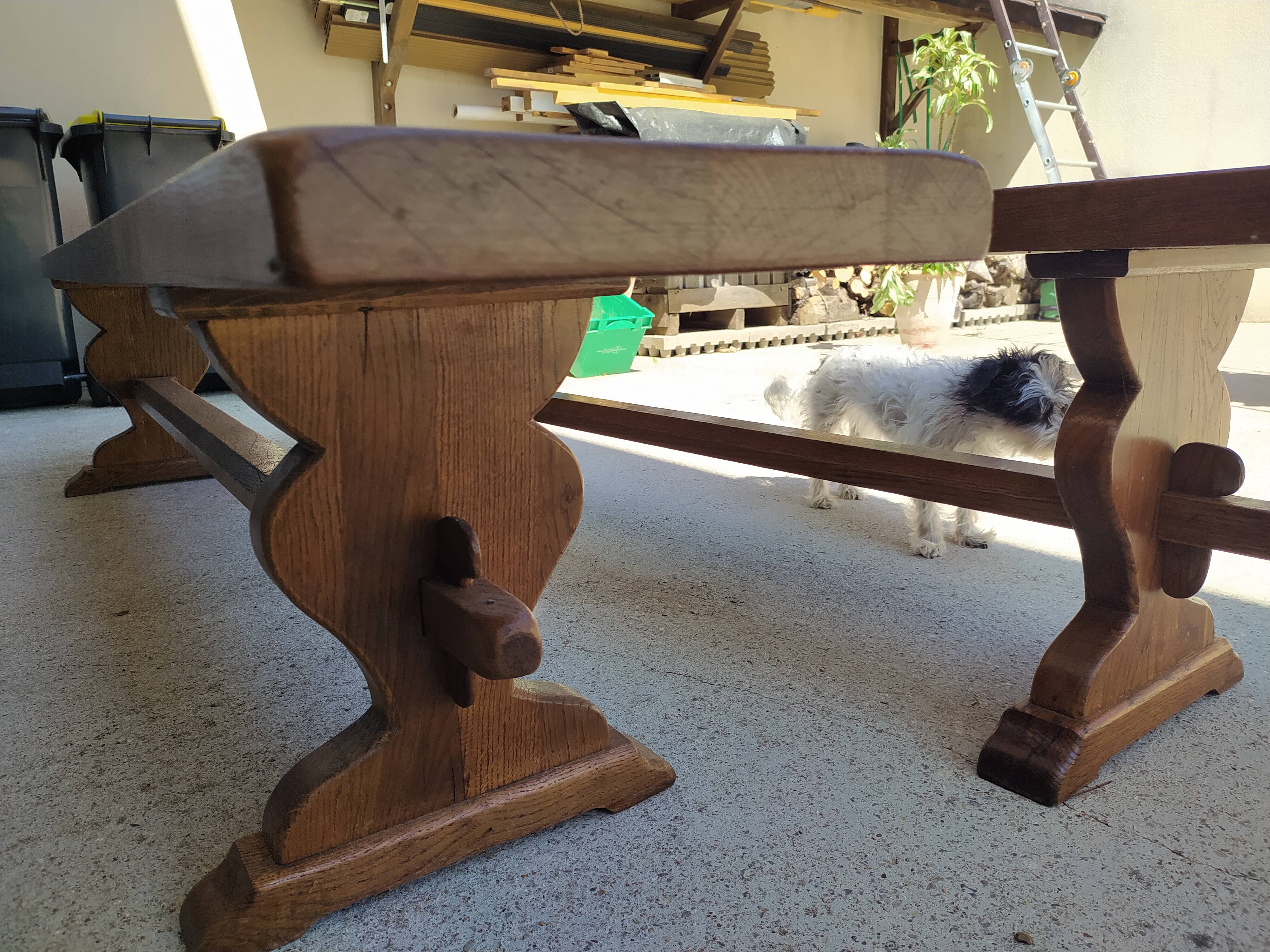 Monastery style benches in solid oak 200cm