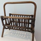 Vintage rattan magazine rack