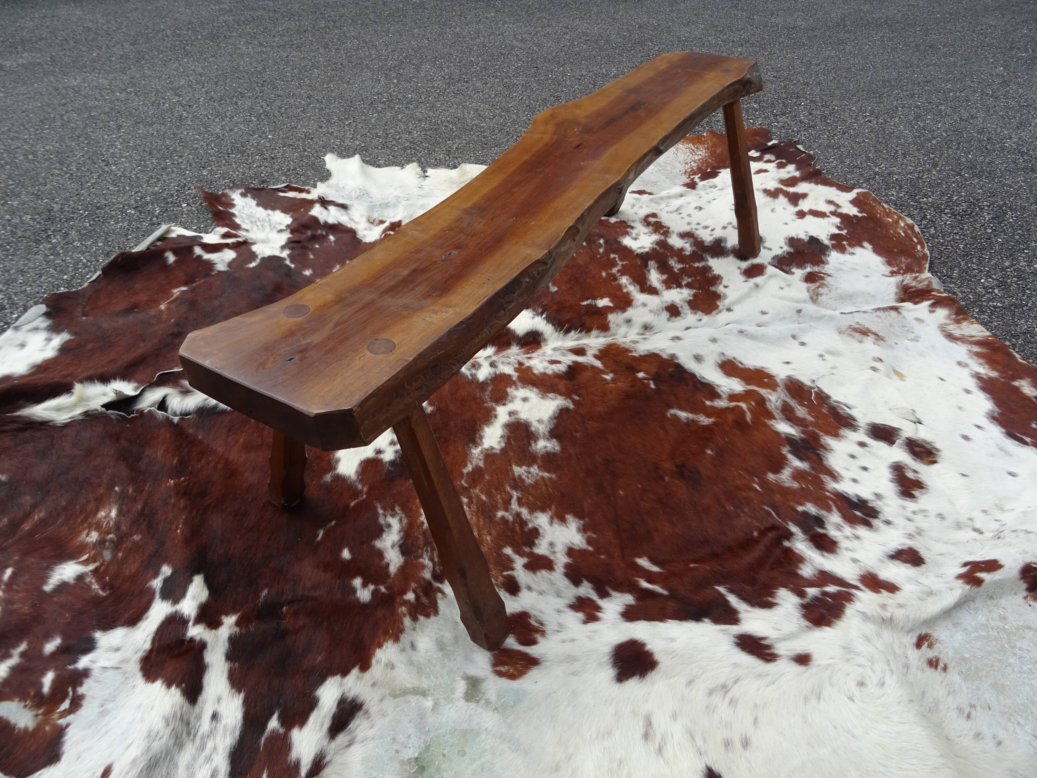 Brutalist bench in solid wood