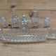 Antique condiment set, 6 pieces in cut crystal