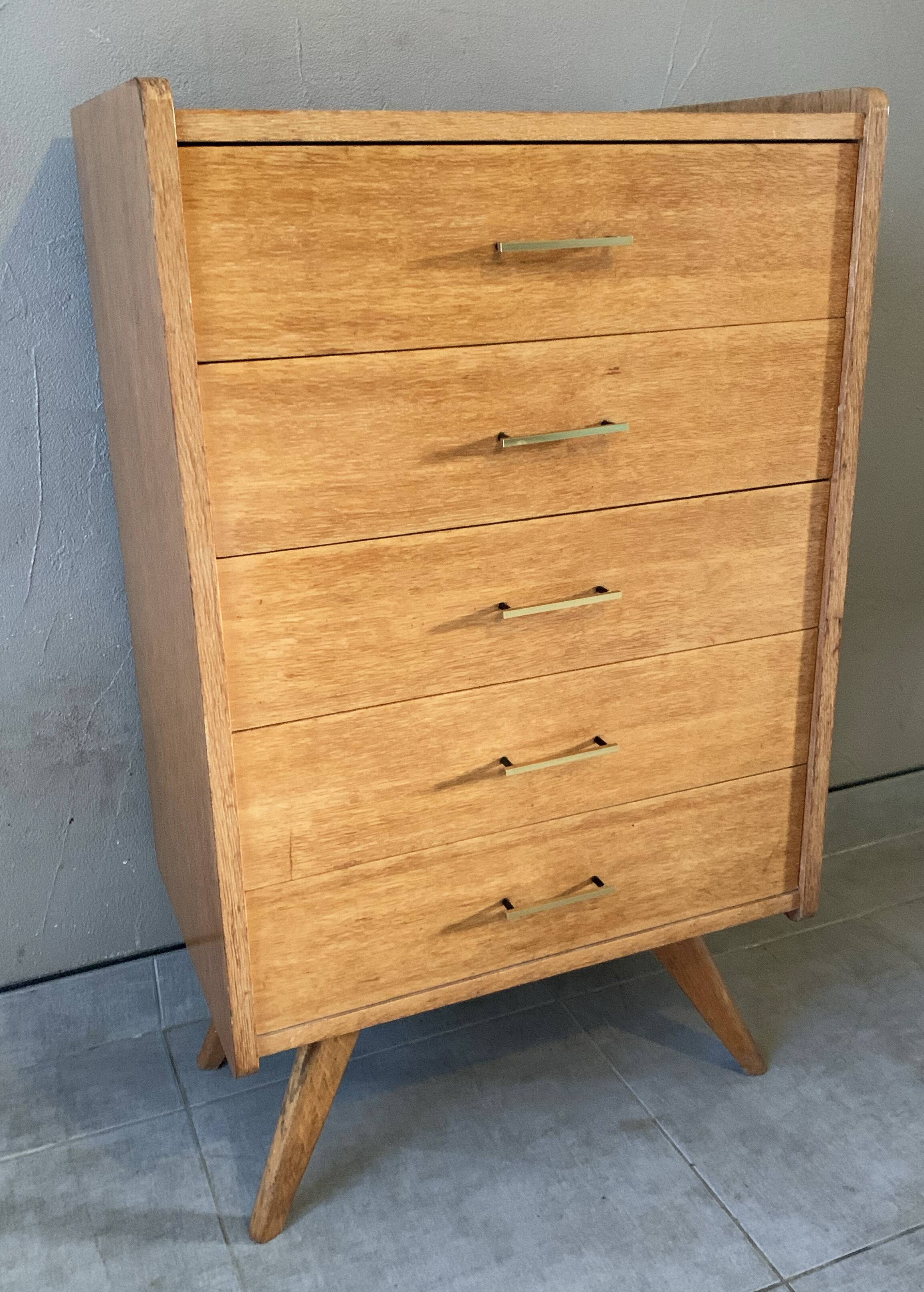Vintage oak chiffonier from the 1950s