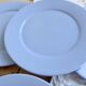 6 vintage sky blue faience dessert plates – Provençal coastal style