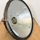 Industrial aluminium factory lamp with glass cover, 1960s