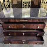 Empire period chest of drawers in mahogany and mahogany veneer