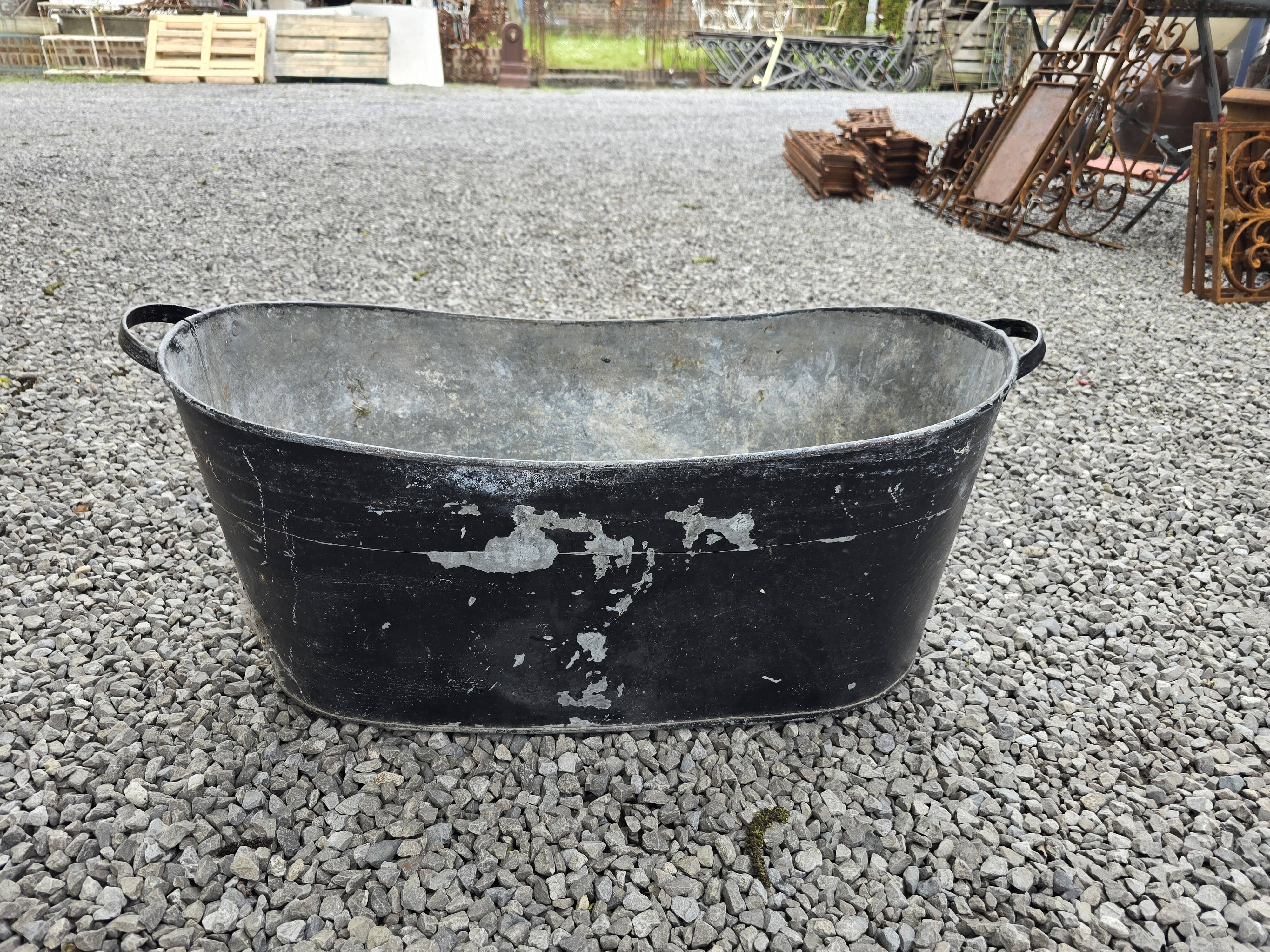 Old zinc bathtub