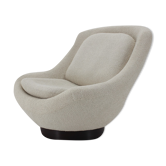 Fauteuil Shell des années 1970 en rembourrage Bouclé