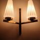 Antique gold two-light wall light